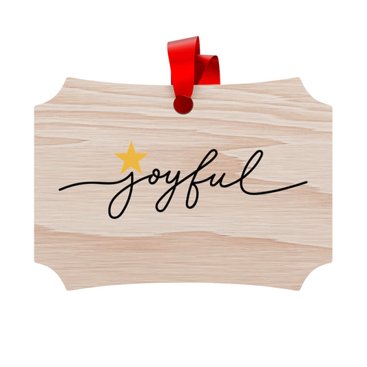 Wooden Ornament 'Joyful'