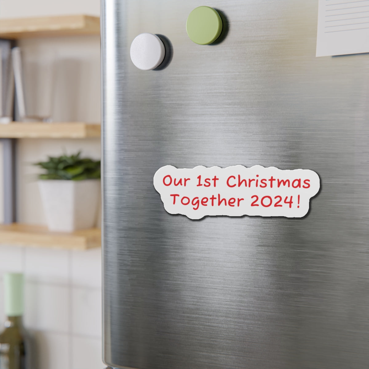 Personalized 1st Christmas Together 2024 Die-Cut Magnet